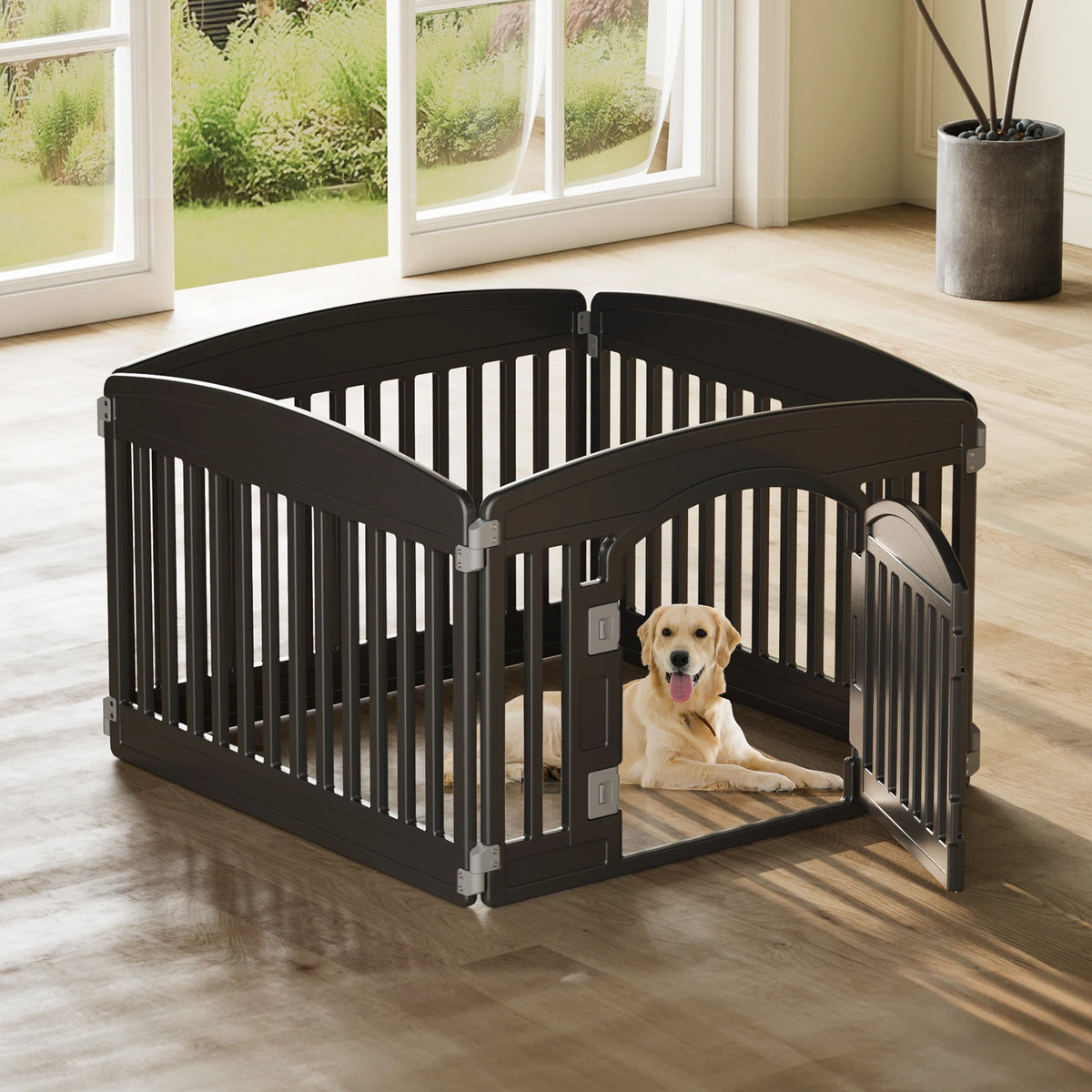 JHK Plastic Dog Playpen Foldable Expandable Pet Fence