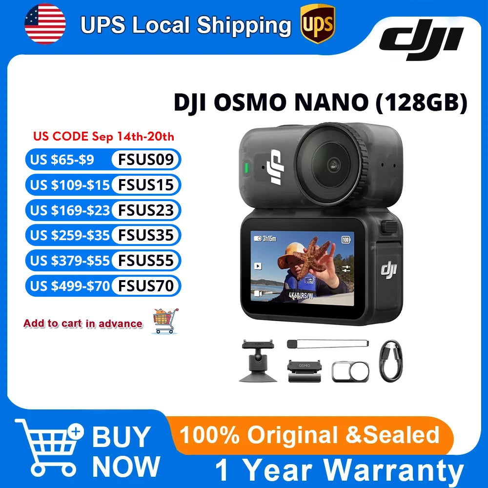 DJI Osmo Nano 4K Action Camera Featuring Stabilized Video Technology