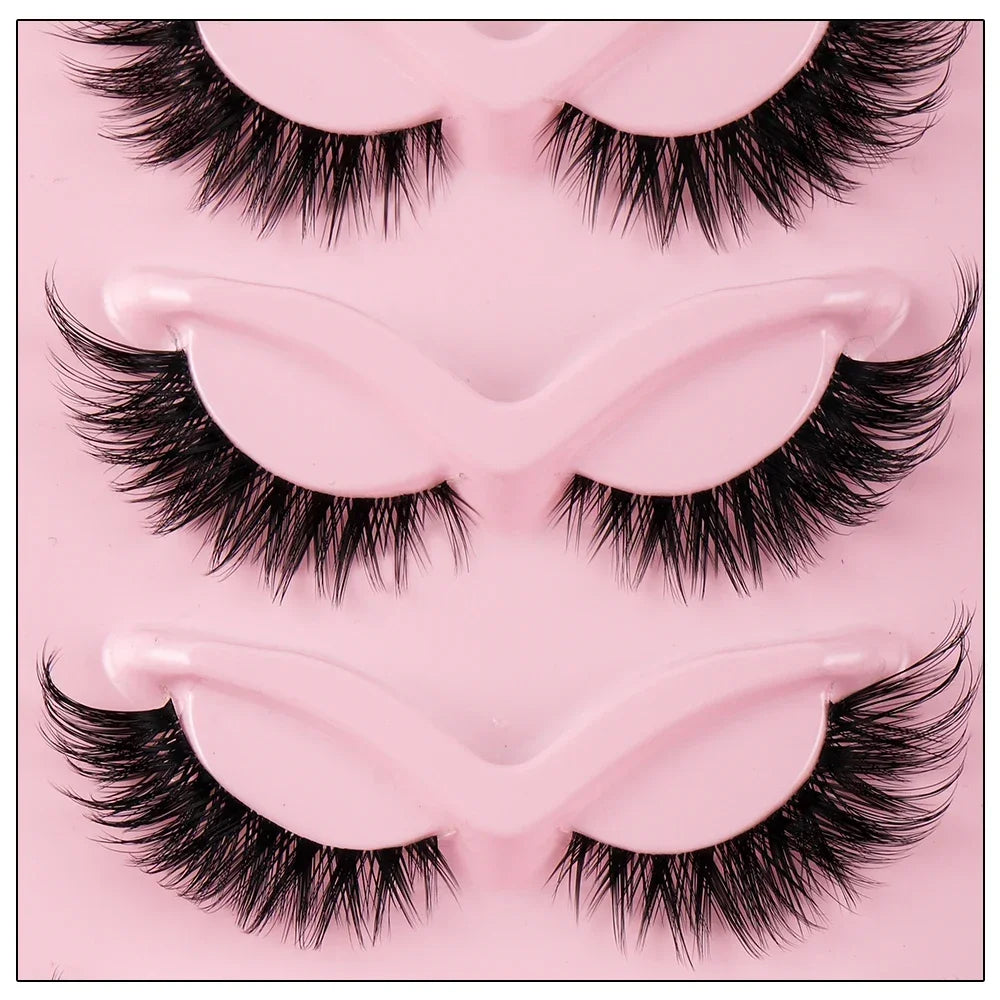 Natural Long Cat Eye Fake Eyelashes Winged Strip Lashes