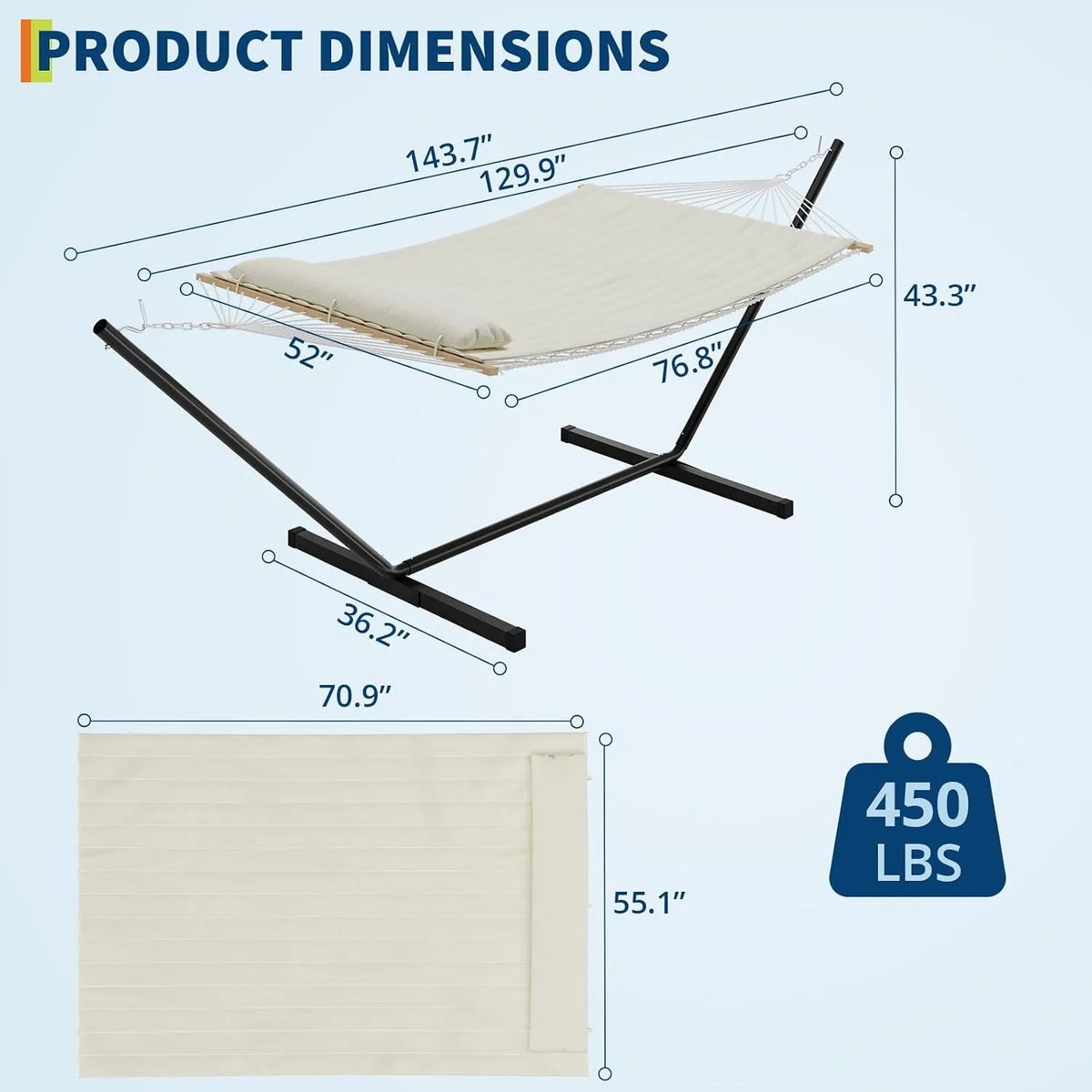 Outdoor Hammock With Stand Heavy Duty Portable Patio Relaxation Set
