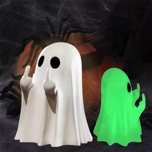 Resin Ghost Statue With Middle Finger Spooky Halloween Decor