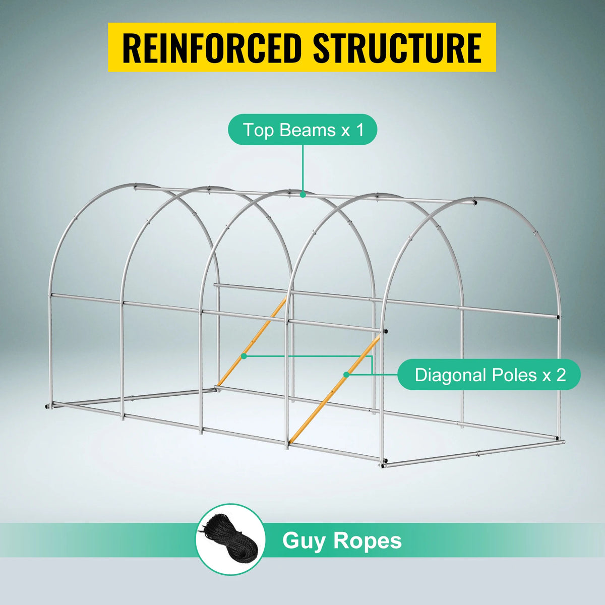 SucceBuy Walk In Tunnel Greenhouse With Galvanized Frame Waterproof Cover