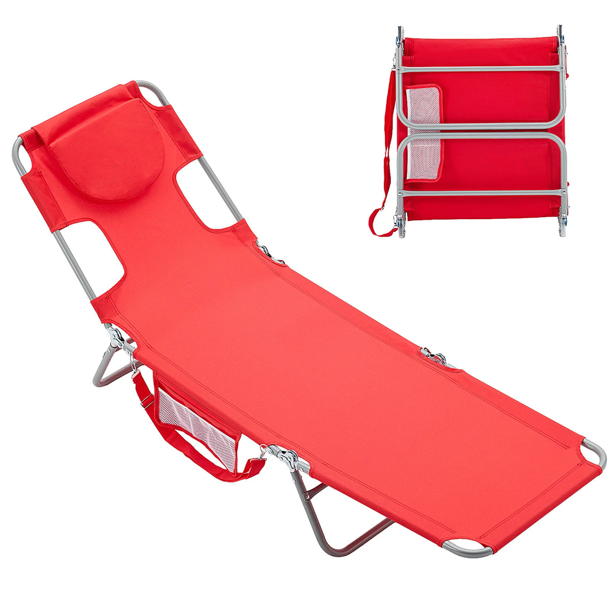 JHK Outdoor Folding Reclining Sun Lounge Chair For Beach