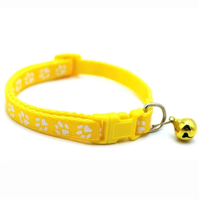 Decorative Adjustable Cat Collar With Bell And Ribbon Strap