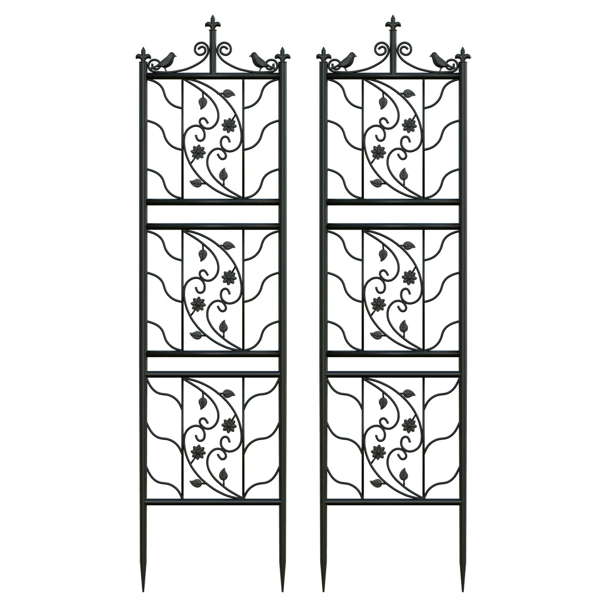 Powder Coated Metal Garden Trellis For Climbing Plants And Vines