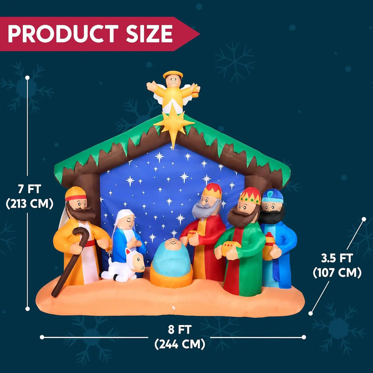 Joyfy Christmas Inflatable Nativity Scene With Built In LED Decor